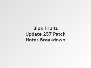 Blox Fruits Update 257 Patch Notes Breakdown
